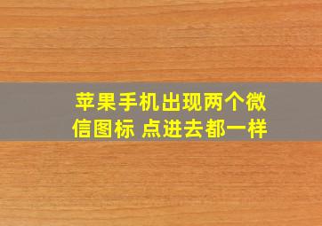 苹果手机出现两个微信图标 点进去都一样